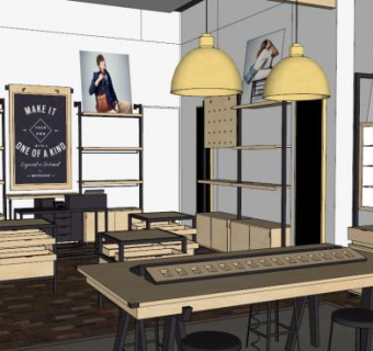 服装店吊顶su模型下载_sketchup草图大师SKP模型