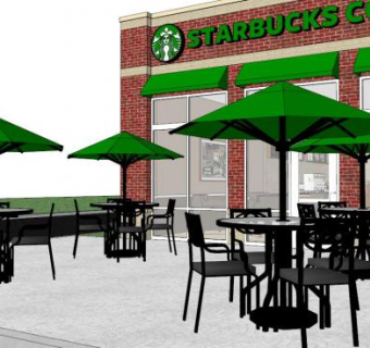 星巴克咖啡厅座椅su模型下载_sketchup草图大师SKP模型