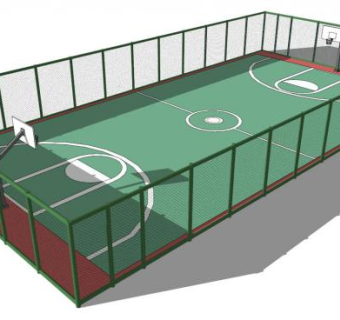篮球栏su模型下载_sketchup草图大师SKP模型