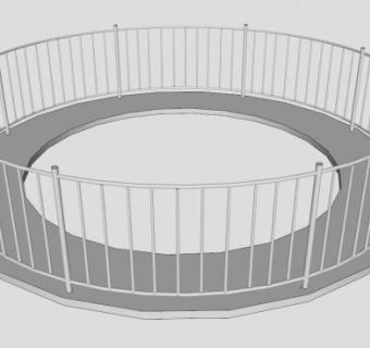 圆形防护栏su模型下载_sketchup草图大师SKP模型