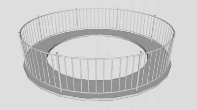 圆形防护栏su模型下载_sketchup草图大师SKP模型