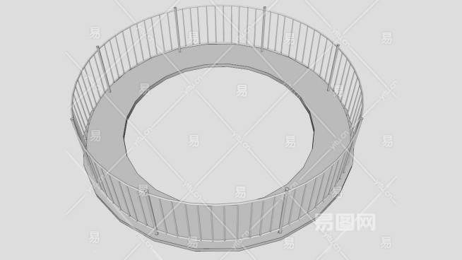 圆形防护栏su模型下载_sketchup草图大师skp模型