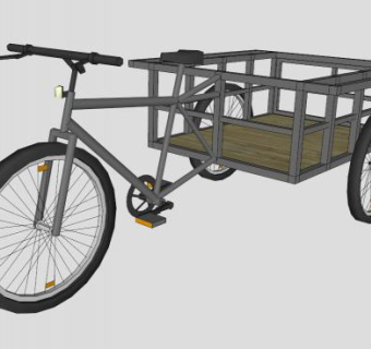 人力三轮车的SKP模型设计素材_su模型下载 草图大师模型_SKP模型