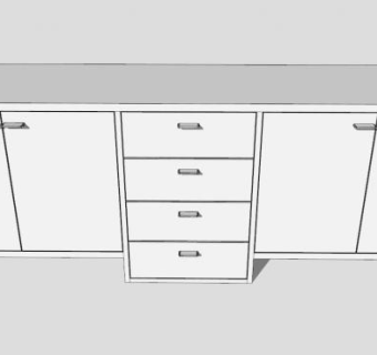 现代简约柜子su模型下载_sketchup草图大师SKP模型