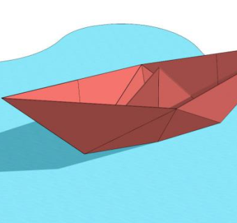 折纸船su模型下载_sketchup草图大师SKP模型