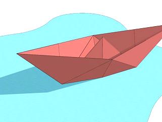 折纸船su模型下载_sketchup草图大师SKP模型
