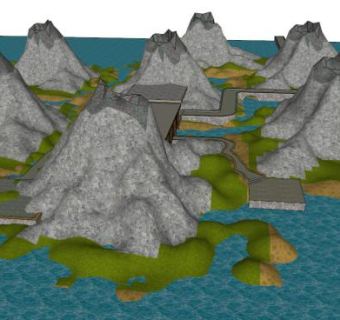 地形山地su模型下载_sketchup草图大师SKP模型