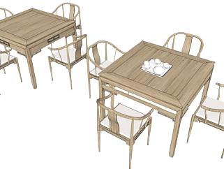 室内茶桌su模型下载_sketchup草图大师SKP模型