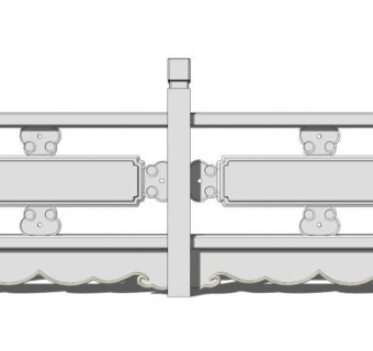 中式石栏杆护栏SU模型下载_sketchup草图大师SKP模型
