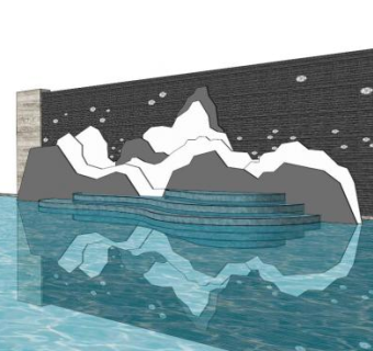 新中式景墙山水景墙SU模型下载_sketchup草图大师SKP模型