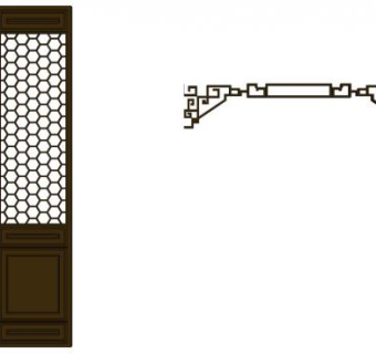 中式花格挂落屏风SU模型下载_sketchup草图大师SKP模型