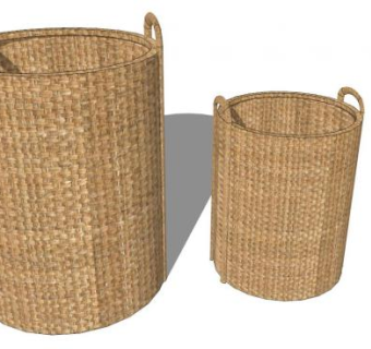 竹篮背篓su模型下载_sketchup草图大师SKP模型