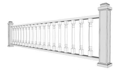 栏杆sketchup模型下载_sketchup草图大师SKP模型