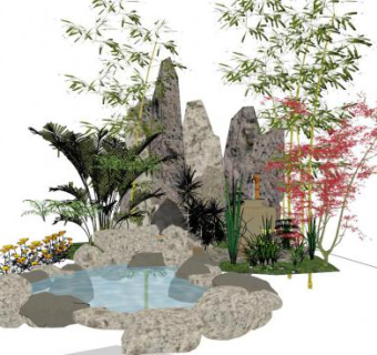 假山sketchup模型下载_sketchup草图大师SKP模型