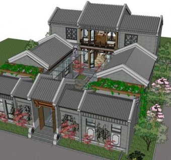 四合院sketchup模型下载_sketchup草图大师SKP模型