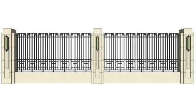 围墙sketchup模型下载_sketchup草图大师SKP模型