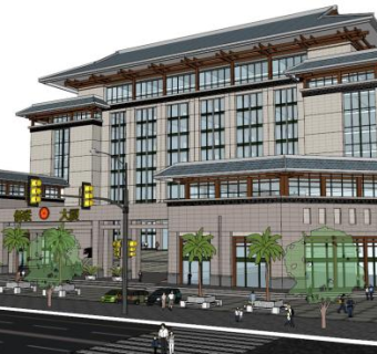 办公楼sketchup模型下载_sketchup草图大师SKP模型