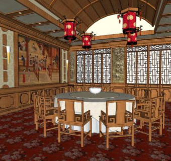 餐厅sketchup模型下载_sketchup草图大师SKP模型