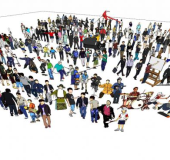 2d人物sketchup模型下载_sketchup草图大师SKP模型