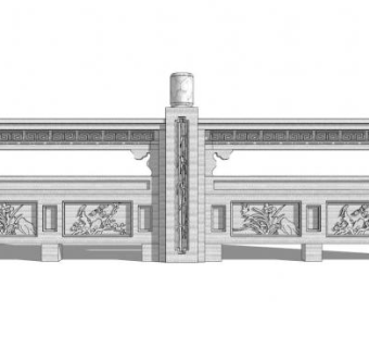 石雕栏杆sketchup模型下载_sketchup草图大师SKP模型