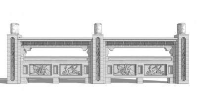 石雕栏杆sketchup模型下载_sketchup草图大师SKP模型