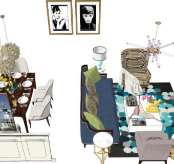 美式家具sketchup模型下载_sketchup草图大师SKP模型