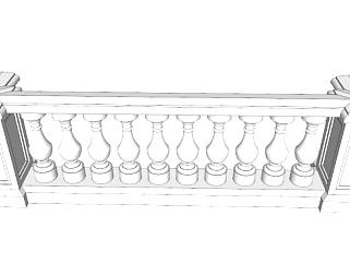阳台栏杆sketchup模型下载_sketchup草图大师SKP模型