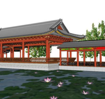 长廊sketchup模型下载_sketchup草图大师SKP模型