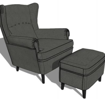 单人沙发sketchup模型下载_sketchup草图大师SKP模型