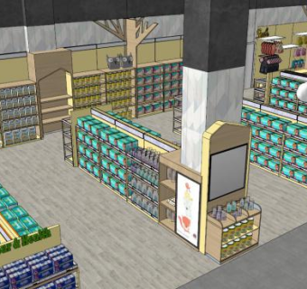 超市sketchup模型下载_sketchup草图大师SKP模型