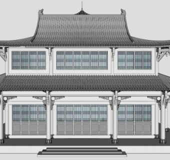 中式古建筑sketchup模型下载_sketchup草图大师SKP模型