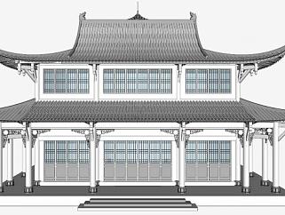 中式古建筑sketchup模型下载_sketchup草图大师SKP模型