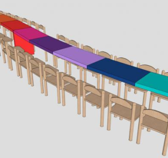 长桌sketchup模型下载_sketchup草图大师SKP模型
