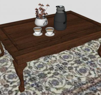 实木茶几sketchup模型下载_sketchup草图大师SKP模型