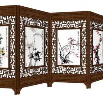 屏风sketchup模型下载_sketchup草图大师SKP模型