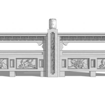 石头栏杆sketchup模型下载_sketchup草图大师SKP模型