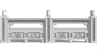 石头栏杆sketchup模型下载_sketchup草图大师SKP模型