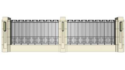 铁艺围墙sketchup模型下载_sketchup草图大师SKP模型