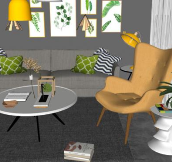 北欧沙发sketchup模型下载_sketchup草图大师SKP模型
