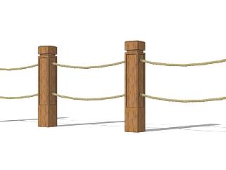 麻绳栏杆sketchup模型下载_sketchup草图大师SKP模型