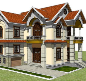 高档别墅sketchup模型下载_sketchup草图大师SKP模型