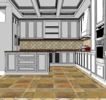厨房地砖sketchup模型下载_sketchup草图大师SKP模型