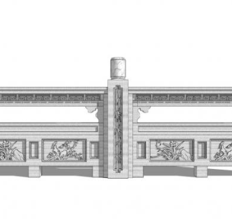 石护栏sketchup模型下载_sketchup草图大师SKP模型