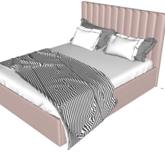 双人床sketchup模型下载_sketchup草图大师SKP模型