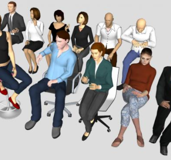 人物坐姿sketchup模型下载_sketchup草图大师SKP模型