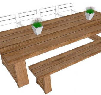 木桌sketchup模型下载_sketchup草图大师SKP模型