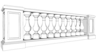 欧式栏杆sketchup模型下载_sketchup草图大师SKP模型