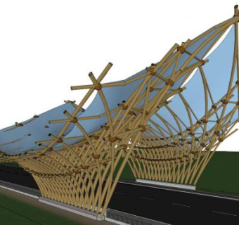 竹廊sketchup模型下载_sketchup草图大师SKP模型