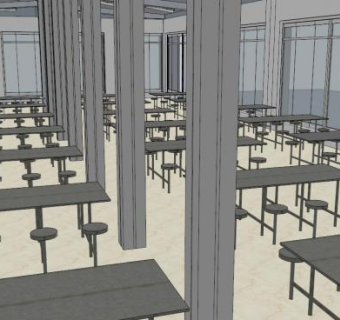 食堂餐桌sketchup模型下载_sketchup草图大师SKP模型