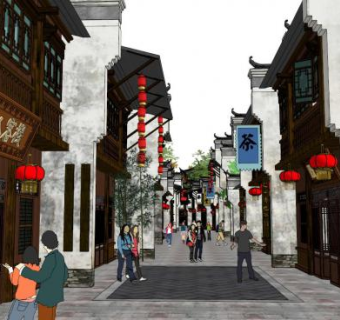 古镇sketchup模型下载_sketchup草图大师SKP模型